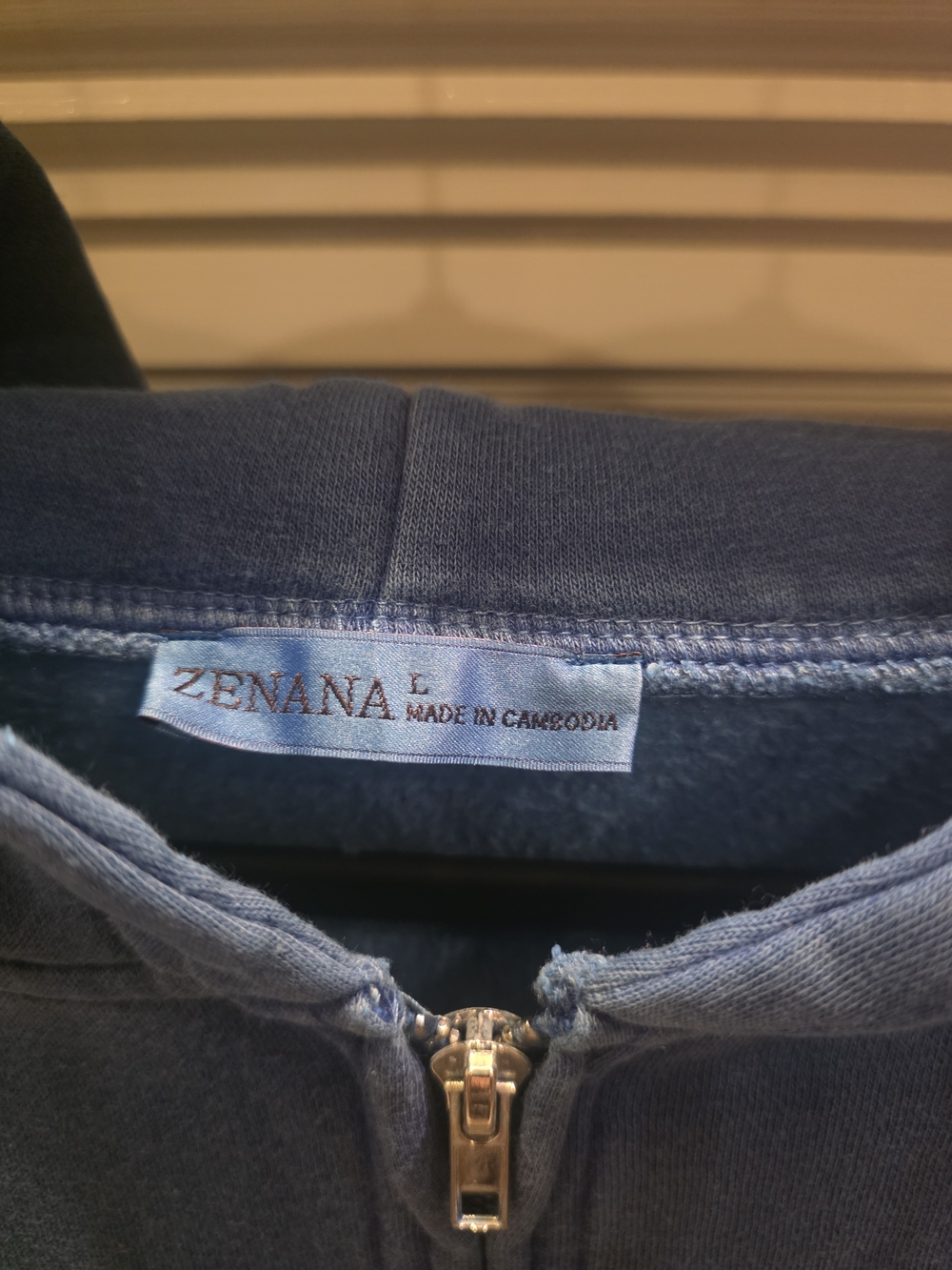 Zenana Outfitters Blue Quarter-Zip Hooded Sweatshirt - Picture 3 of 4